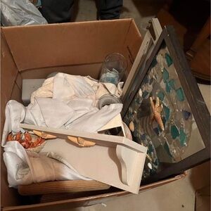 Coastal Starfish Wall Art with Brown Frame